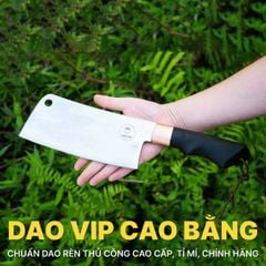 Dao chặt gà thép trắng cao cấp - CG04  DAO VIP CAO BẰNG