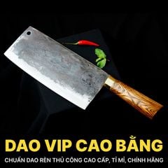 Dao chặt - thái bản 10 - Thép nhíp ô tô - Cán cẩm khâu đồng - CTB10D DAO VIP CAO BẰNG