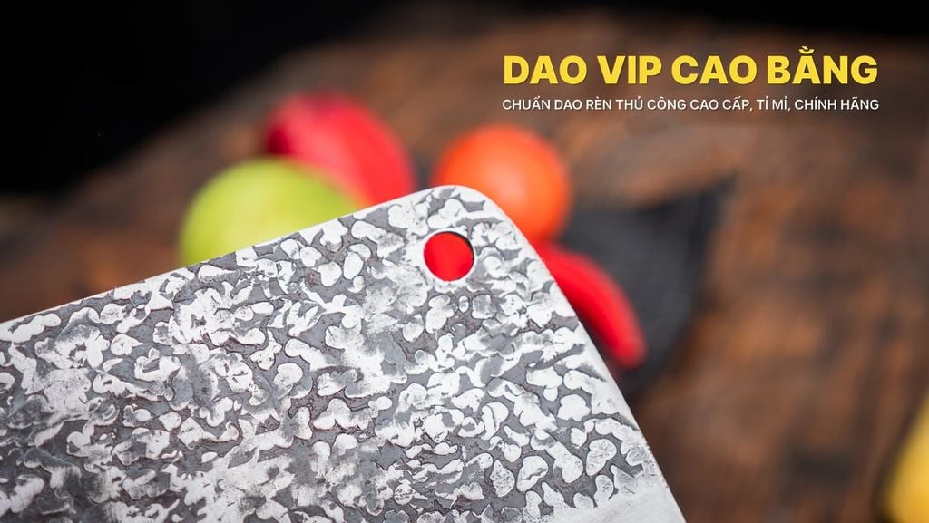 Dao chặt gà sắc bén -Thép nhíp ô tô - Cán mun khâu inox - N09TM / DAO VIP CAO BẰNG
