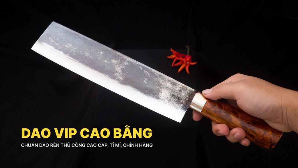 Dao chặt gà, chặt cây đa năng - Thép nhíp ô tô - Cán tự nhiên khâu inox - G07 DAO VIP CAO BẰNG