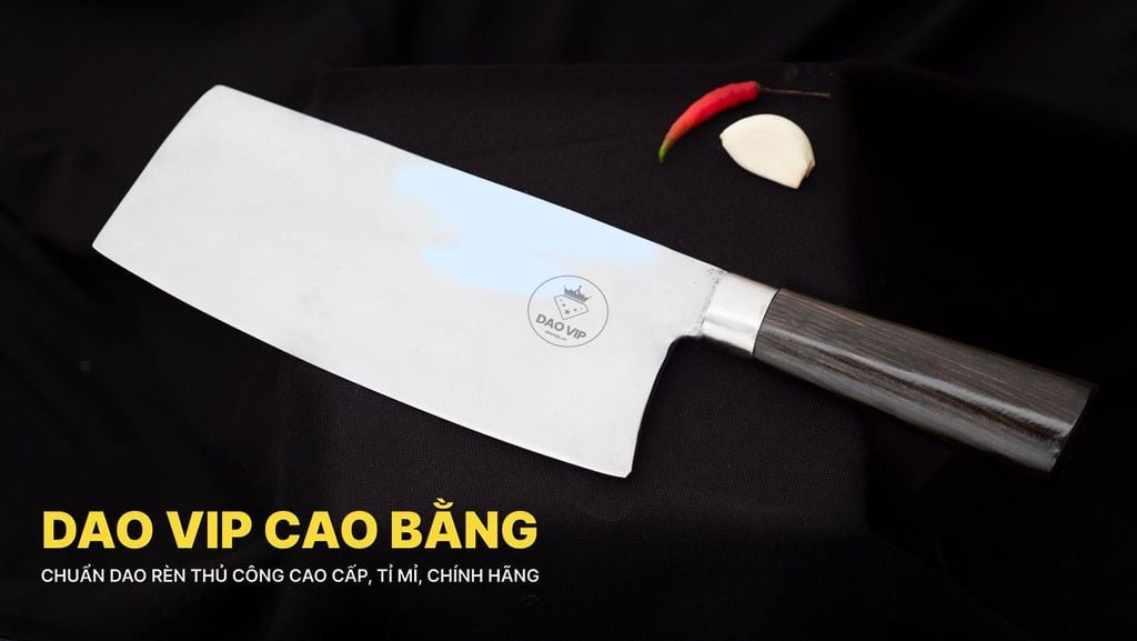 Dao chặt gà phúc sen thép trắng - CGKM DAO VIP CAO BẰNG