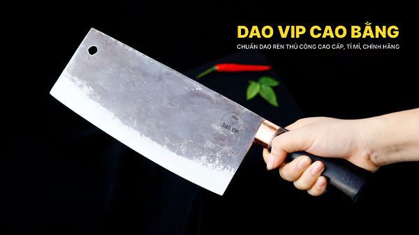 Dao chặt xương sắc bén - Thép nhíp ô tô - Cán mun khâu đồng - G06MDD DAO VIP CAO BẰNG