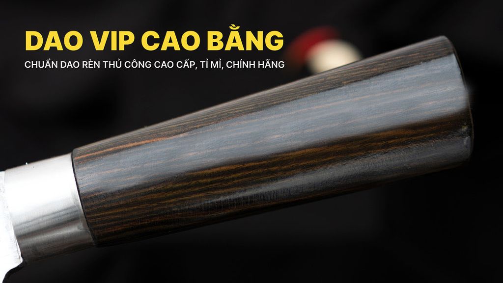 Dao chặt gà phúc sen thép trắng - CGKM DAO VIP CAO BẰNG