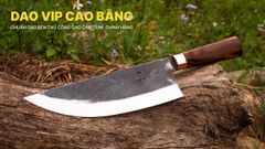 Dao chặt thái bầu nhọn - Thép nhíp xe - Cán cẩm chỉ khâu đồng đỏ - DCTDD / DAO VIP CAO BẰNG