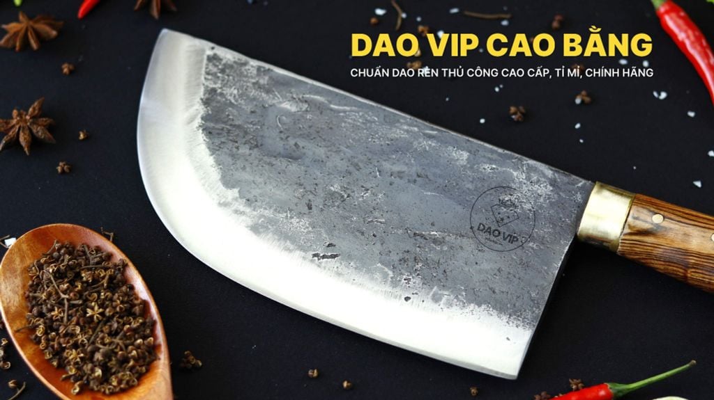 Dao tầu chặt xương - Thép nhíp ô tô - Cán cẩm khâu đồng - DCX01DD DAO VIP CAO BẰNG