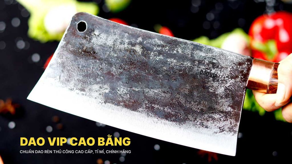 Dao chặt gà sắc bén -Thép nhíp ô tô - Cán cẩm khâu đồng - N09DD DAO VIP CAO BẰNG