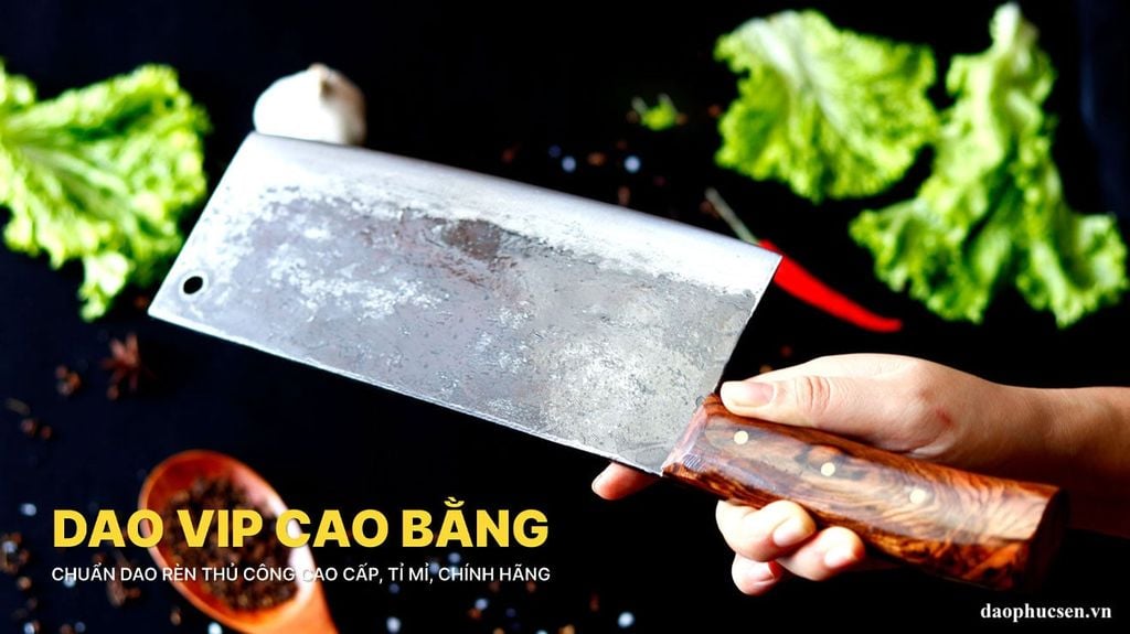 Dao chặt xương sắc bén - Thép nhíp ô tô - Cán ốp nu - G06OND DAO VIP CAO BẰNG
