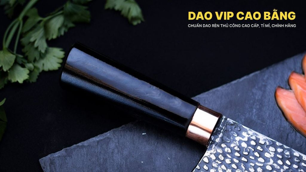 Dao chặt xương sắc bén - thép nhíp ô tô - cán mun khâu đồng - DCX05MDD DAO VIP CAO BẰNG