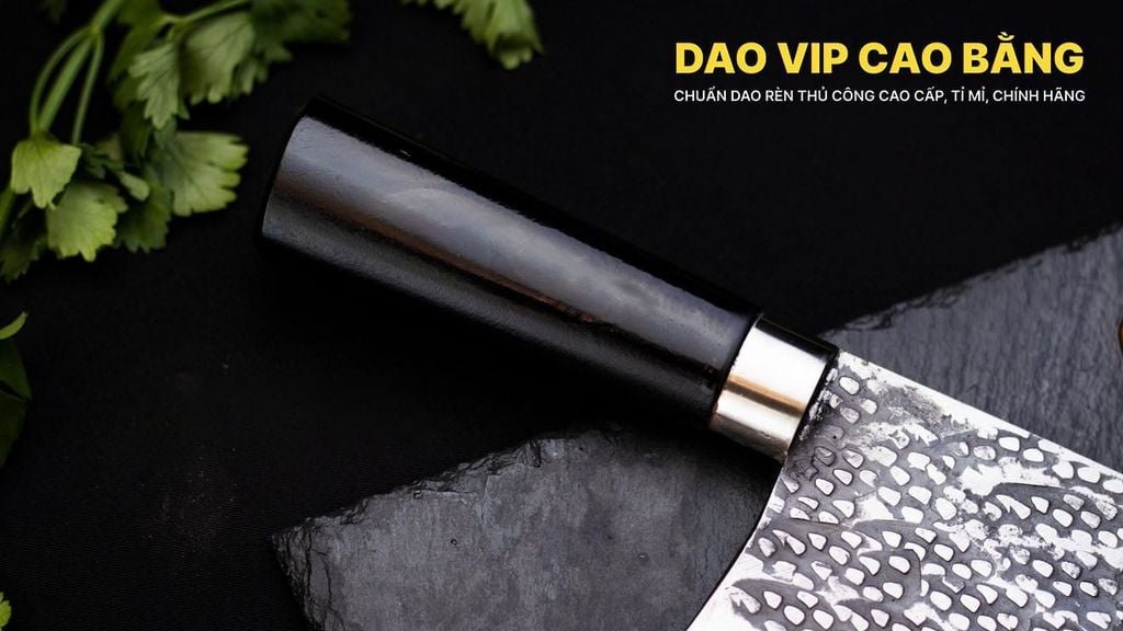 Dao chặt xương sắc bén - thép nhíp ô tô - cán mun khâu inox - DCX05M DAO VIP CAO BẰNG
