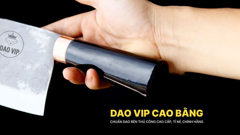Dao chặt gà sắc bén -Thép nhíp ô tô - Cán mun khâu đồng - N09MDD DAO VIP CAO BẰNG