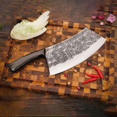 Dao chặt xương thép nhip dập hoa văn - DCX03M