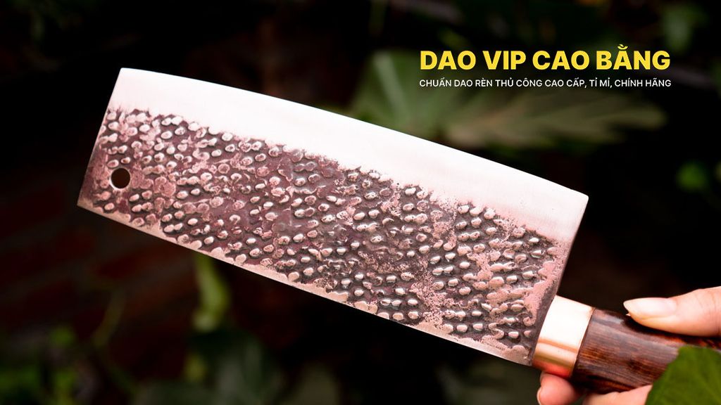 Dao thái thép nhíp dập hoa văn - G03TDD DAO VIP CAO BẰNG
