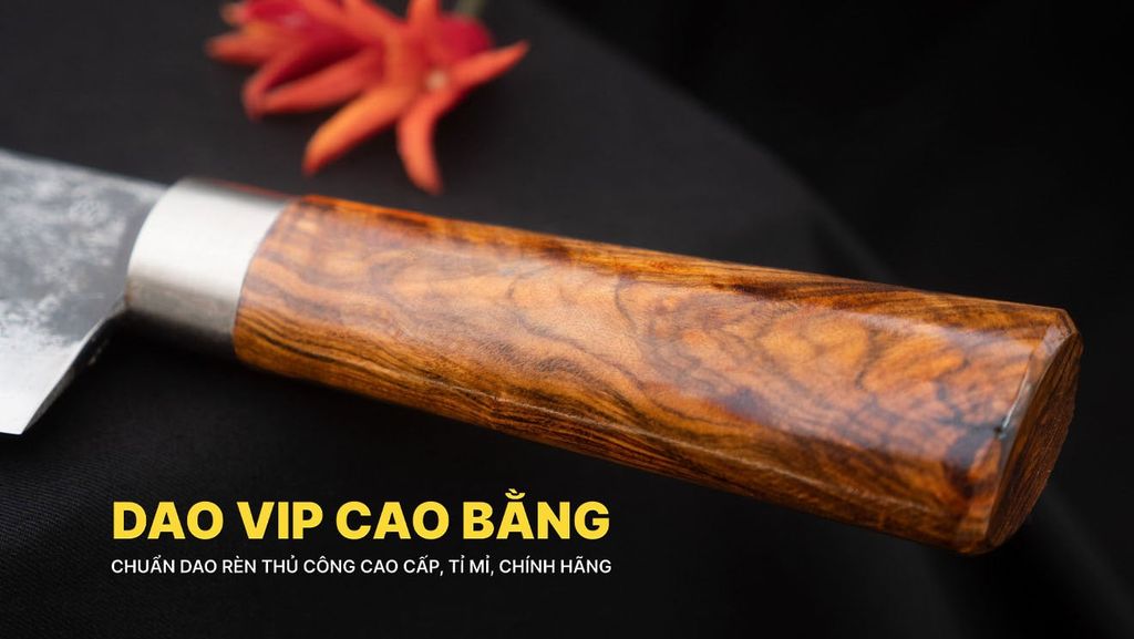 Dao chặt gà, chặt cây đa năng - Thép nhíp ô tô - Cán tự nhiên khâu inox - G07 DAO VIP CAO BẰNG