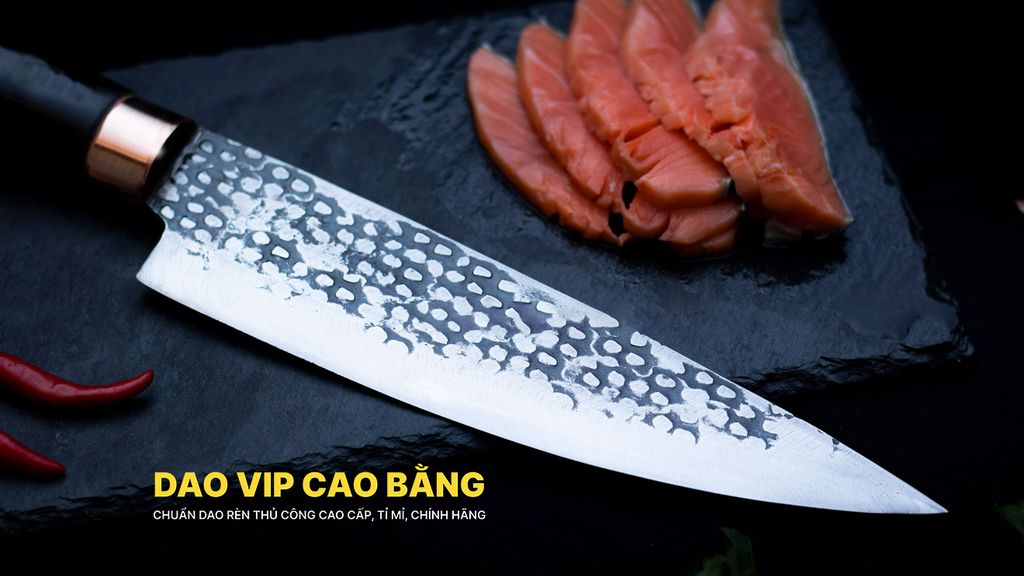 Dao lọc thái thép nhíp dập hoa văn - G17TMDD DAO VIP CAO BẰNG