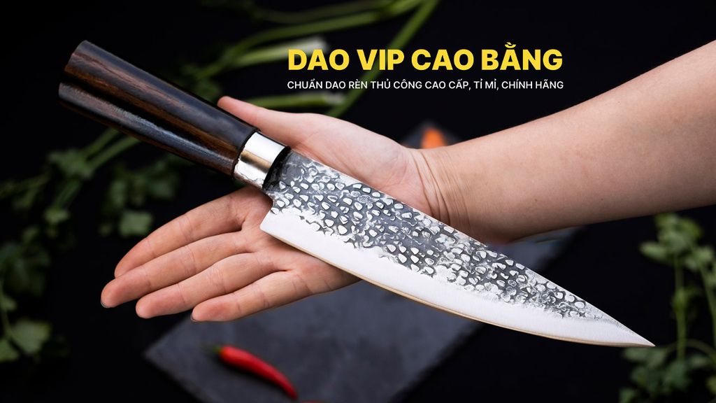 Dao lọc thái thép nhíp dập hoa văn - G17TM DAO VIP CAO BẰNG