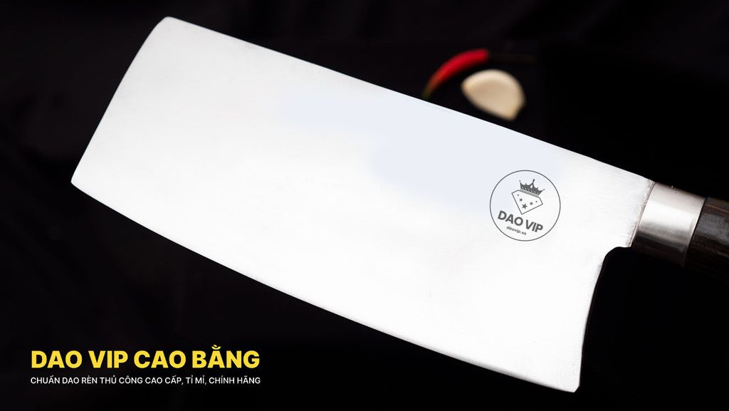 Dao chặt gà phúc sen thép trắng - CGKM DAO VIP CAO BẰNG