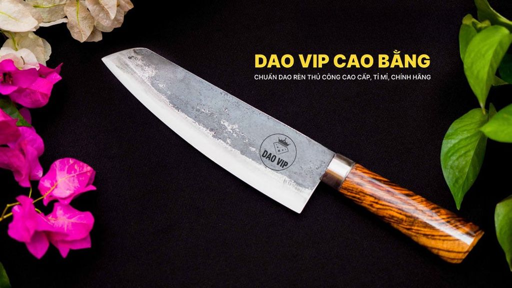 Dao thái lọc sắc bén - Thép nhíp ô tô - Cán gỗ tự nhiên khâu inox - N07 DAO VIP CAO BẰNG