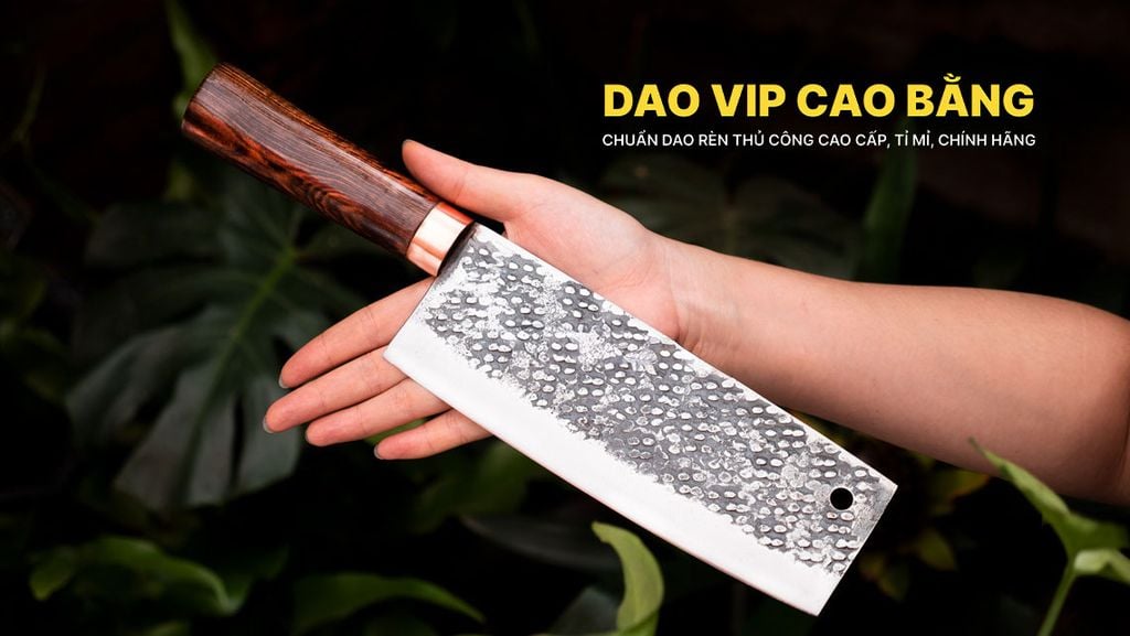 Dao thái thép nhíp dập hoa văn - G03TDD DAO VIP CAO BẰNG