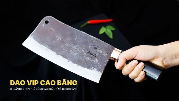 Dao chặt xương sắc bén - Thép nhíp ô tô - Cán mun khâu đồng - N10MDD DAO VIP CAO BẰNG