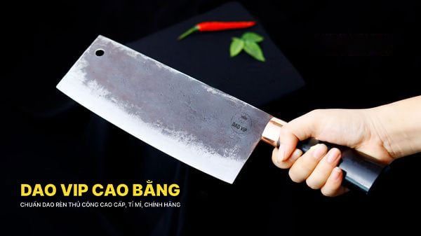 Dao chặt gà sắc bén - Thép nhíp ô tô - Cán mun khâu đồng - G05MDD DAO VIP CAO BẰNG