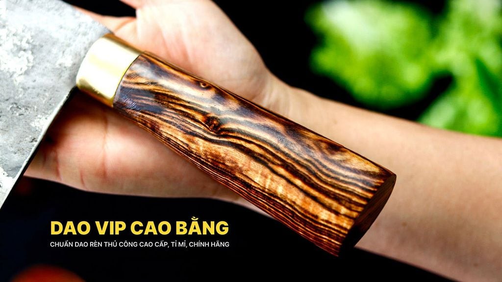 Dao chặt gà sắc bén -Thép nhíp ô tô - Cán cẩm khâu đồng - N09D DAO VIP CAO BẰNG