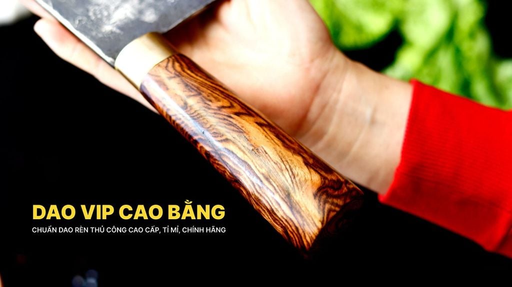 Dao chặt xương sắc bén - Thép nhíp ô tô - Cán cẩm khâu đồng - N10D DAO VIP CAO BẰNG
