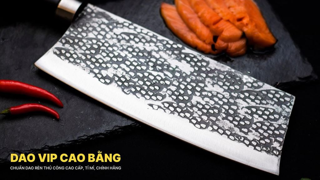 Dao chặt xương sắc bén - thép nhíp ô tô - cán mun khâu inox - DCX05M DAO VIP CAO BẰNG