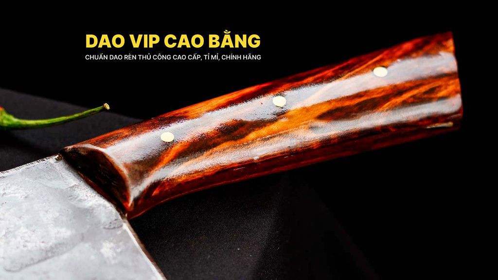 Dao chặt xương sắc bén - Thép nhíp ô tô - Cán ốp nu - N10OND DAO VIP CAO BẰNG