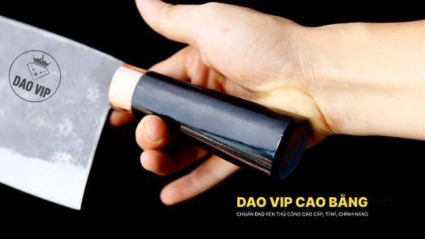 Dao chặt xương sắc bén - Thép nhíp ô tô - Cán mun khâu đồng - N10MDD DAO VIP CAO BẰNG