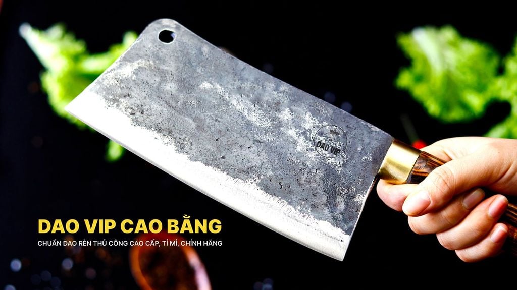 Dao chặt gà sắc bén -Thép nhíp ô tô - Cán cẩm khâu đồng - N09D DAO VIP CAO BẰNG