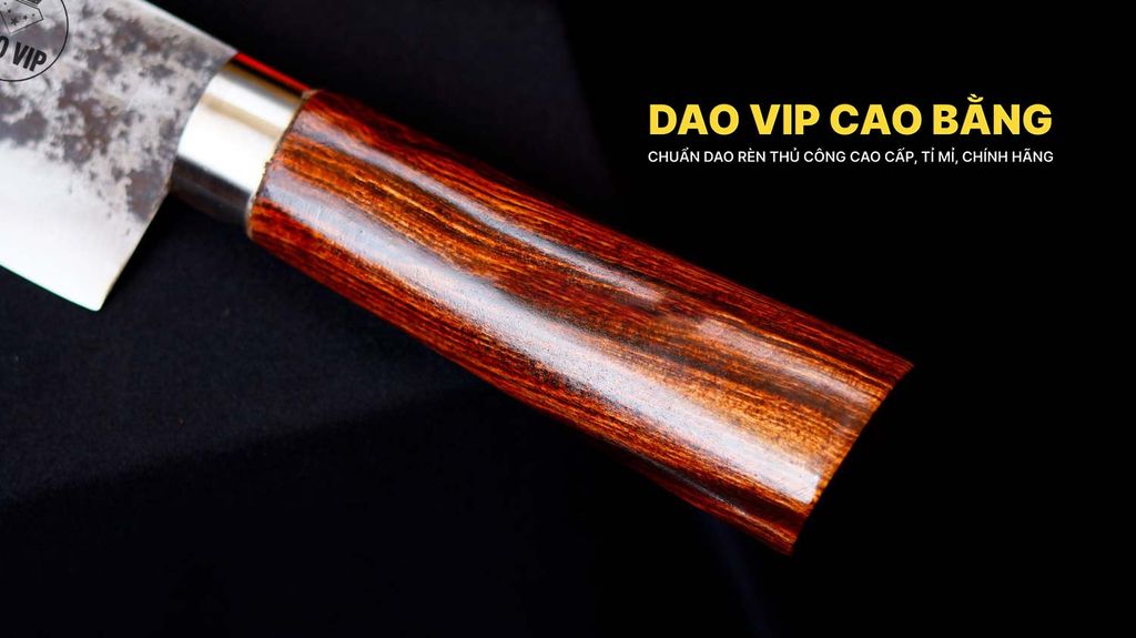 Dao lọc thái sắc bén - Thép nhíp ô tô - Cán tự nhiên khâu inox - N06 DAO VIP CAO BẰNG