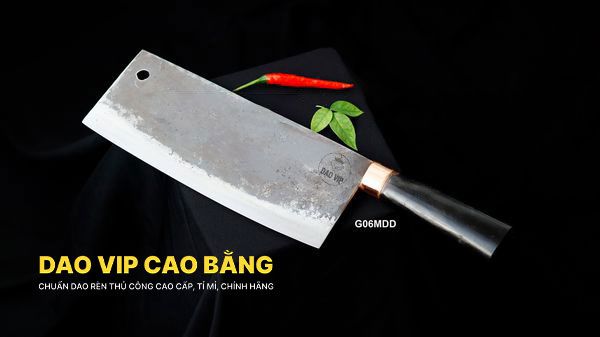Dao chặt xương sắc bén - Thép nhíp ô tô - Cán mun khâu đồng - G06MDD DAO VIP CAO BẰNG