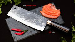 Dao chặt gà sắc bén - Thép nhíp ô tô - Cán mun khâu inox - G05M / HTX DAO PHÚC SEN