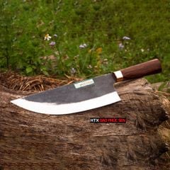 Dao chặt thái bầu nhọn - Thép nhíp xe - Cán cẩm chỉ khâu đồng đỏ - DCTDD / HTX DAO PHÚC SEN