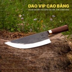 Dao chặt thái bầu nhọn - Thép nhíp xe - Cán cẩm chỉ khâu đồng đỏ - DCTDD / DAO VIP CAO BẰNG