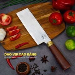 Dao thái thép trắng cán gỗ tự nhiên DT09 - HÀNG CHUẨN DAO VIP CAO BẰNG