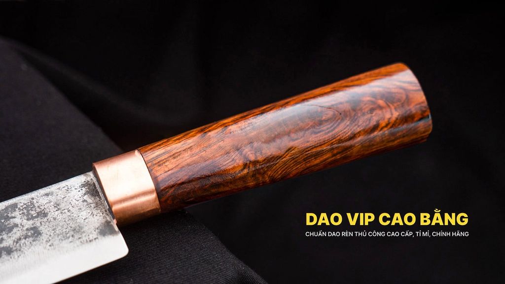 Dao phúc sen bản takohiki thép nhíp dập hoa văn - N15TDD DAO VIP CAO BẰNG