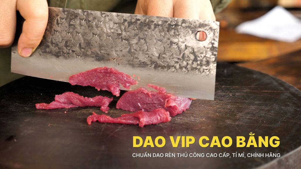 Dao thái thép nhíp dập hoa văn - G03TDD DAO VIP CAO BẰNG