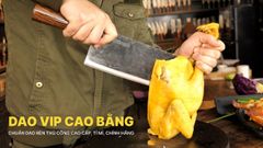 Dao chặt gà sắc bén - Thép nhíp ô tô - Cán gỗ tự nhiên khâu inox - G05 / DAO VIP CAO BẰNG
