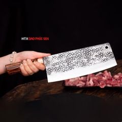 Dao chặt xương sắc bén - Thép nhíp ô tô - Cán cẩm khâu đồng - G06TDD / HTX DAO PHÚC SEN