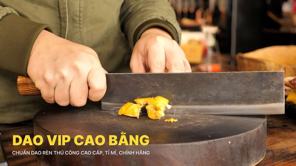 Dao chặt gà chặt cây -Thép nhíp ô tô - Cán cẩm khâu inox - G07M DAO VIP CAO BẰNG