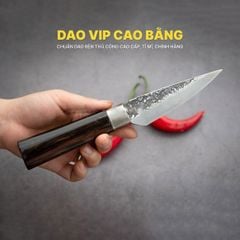 Dao lọc thái nhỏ, làm lòng gà - Thép nhíp ô tô - Cán mun khâu inox - G13TM DAO VIP CAO BẰNG