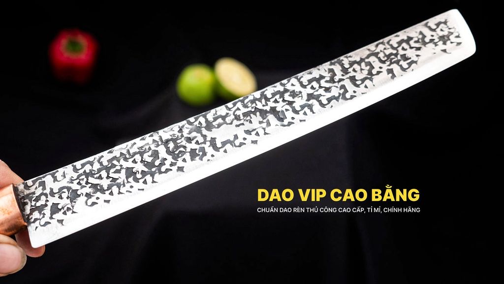Dao phúc sen bản takohiki thép nhíp dập hoa văn - N15TDD DAO VIP CAO BẰNG