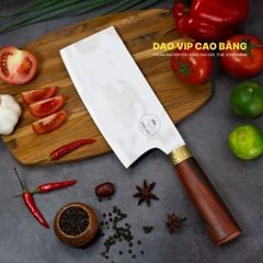 Dao chặt gà thép trắng cán gỗ tự nhiên CG09 - HÀNG CHUẨN DAO VIP CAO BẰNG