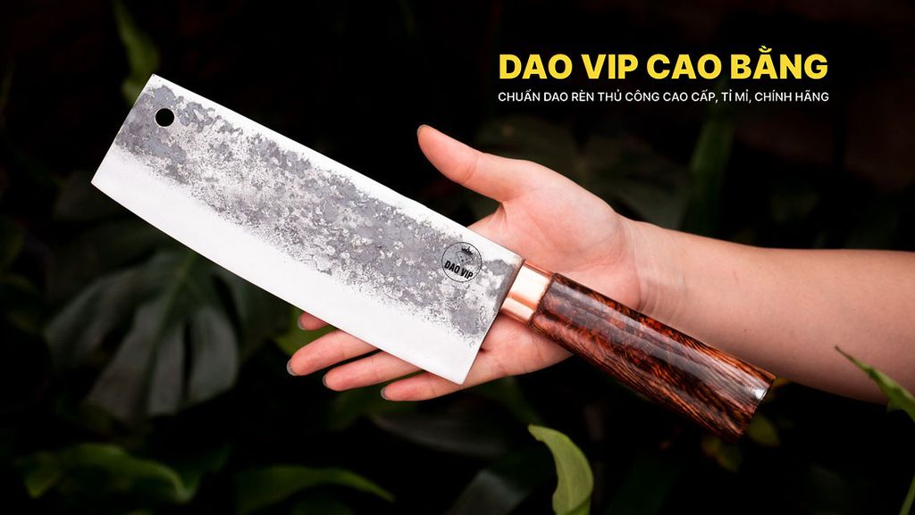 Dao thái thép nhíp dập hoa văn - G03TDD DAO VIP CAO BẰNG