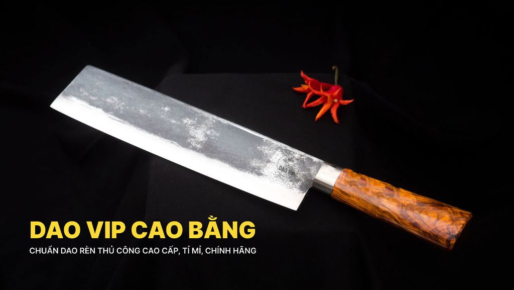 Dao chặt gà, chặt cây đa năng - Thép nhíp ô tô - Cán tự nhiên khâu inox - G07 DAO VIP CAO BẰNG