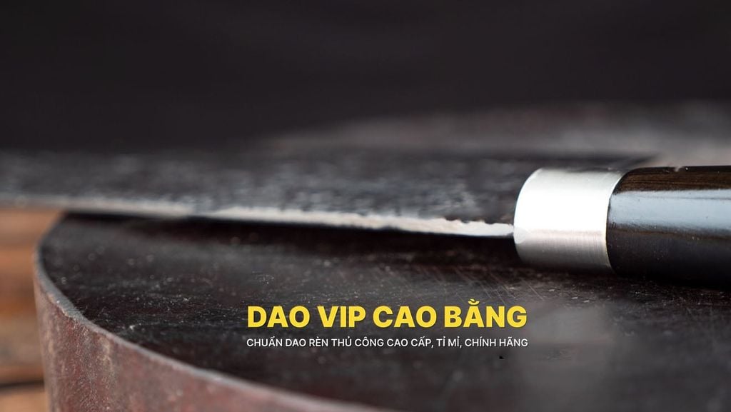 Dao chặt gà sắc bén -Thép nhíp ô tô - Cán mun khâu inox - N09TM / DAO VIP CAO BẰNG