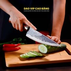 Dao lọc thái sắc bén - Thép nhíp ô tô - Cán tự nhiên khâu inox - N06 DAO VIP CAO BẰNG