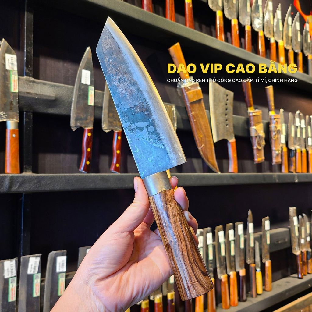 Dao thái lọc sắc bén - Thép nhíp ô tô - Cán gỗ tự nhiên khâu inox - N07 DAO VIP CAO BẰNG