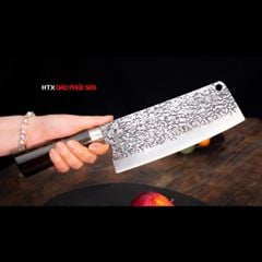 Dao thái lọc sắc bén - Thép nhíp ô tô - Cán mun khâu inox - N09ATM / HTX DAO PHÚC SEN